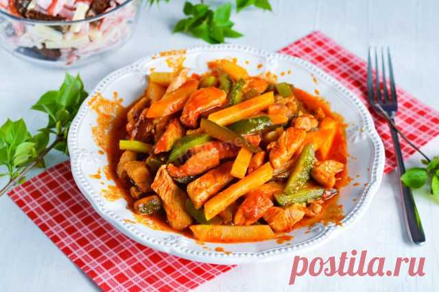 Азу из индейки на сковороде рецепт фото пошагово и видео - 1000.menu