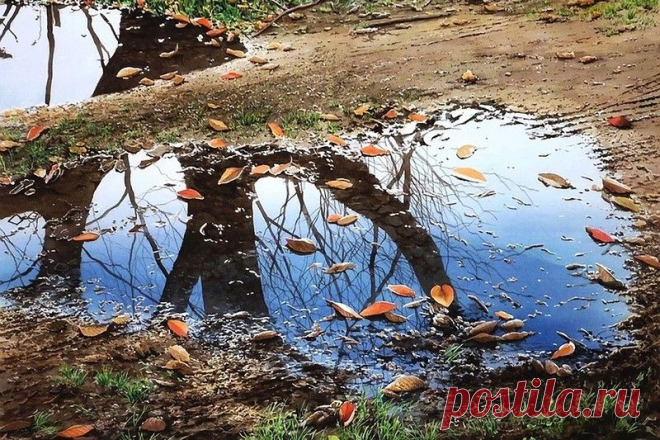 Когда рисуешь ветвь, нужно слышать дыхание ветра. Невероятные акварели!