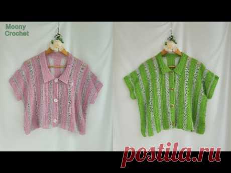 crochet) полосатая рубашка / Это легко, но красиво