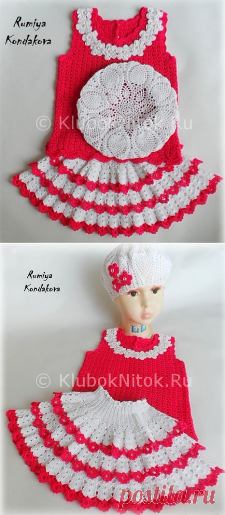 Чудный комплект крючком | Береты | Вязание спицами и крючком. Схемы вязания.