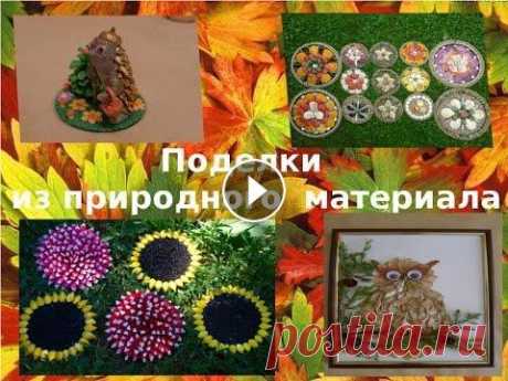 Поделки из природного материала Разнообразные и интересные поделки из природногго материала: из шишек, из осенних листьев,из семян,из каштанов,из ракушек, из яичной скорлупы,из семеч...