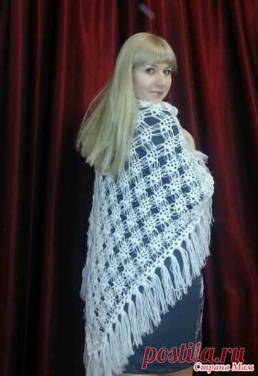 Навязалась шаль, решила назвать ее " Снежный день" - Вязание - Страна Мам