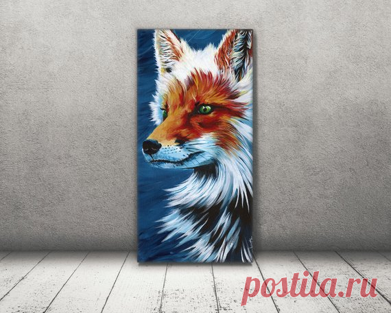 Fox print - Fox Canvas - Fox art - Fox painting  - Fox wall art - Fox Gift - woodland art - Gift For Mom - Fox - Fox Painting for Nursery Fox canvas art print Vulpes  It is difficult to put into words the overwhelming emotion that floods me when I see a fox, inquisitive, intelligent, playful and mischievous what a beautiful spirit to posses, we are so lucky to have them among us and any encounters are to be truly cherished <3 ·