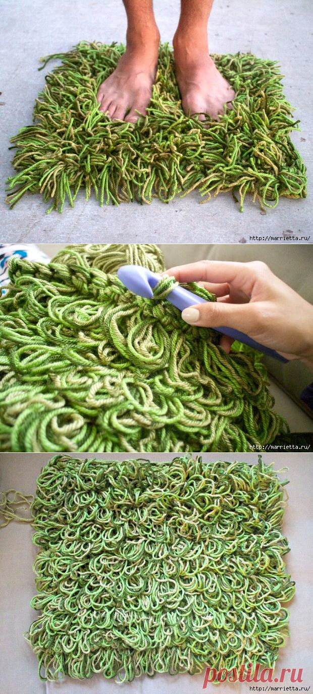 Клочок травы под ногами. КОВРИК КРЮЧКОМ