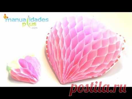 Tarjeta Corazón Panal con papel Crepe Paso a Paso