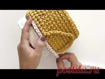 DIY 💫 Я сделала роскошную корзину из картона и веревки | С крышкой и вязаным видом | Домашний декор