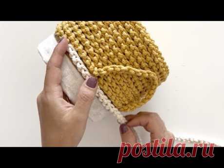 DIY 💫 Я сделала роскошную корзину из картона и веревки | С крышкой и вязаным видом | Домашний декор