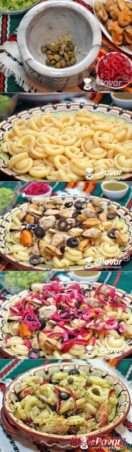 Паста с мидиями и каперсами — Рецепт приготовления с фото — Рецепты салатов, Салаты с морепродуктами