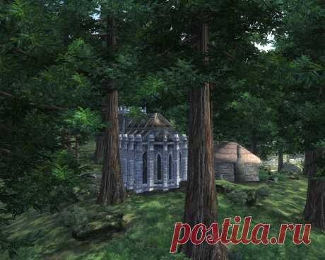 Приорат Готтлесфонт (Gottlesfont Priory), прячущийся в зарослях Великого леса к юго-востоку от Коррола и северо-востоку от Скинграда. Здесь два здания, часовня с действующим алтарем и небольшой домик, где живут две монахини и имеется третья кровать для пилигримов и путников. Видимо, именно на ней провел ночь Александр Хетрард, автор книги «Слава и забвение» по дороге к развалинам древнего айлейдского города Кейататар.
Gottlesfont Priory, hidden in the thickets of the Great Forest southeast of