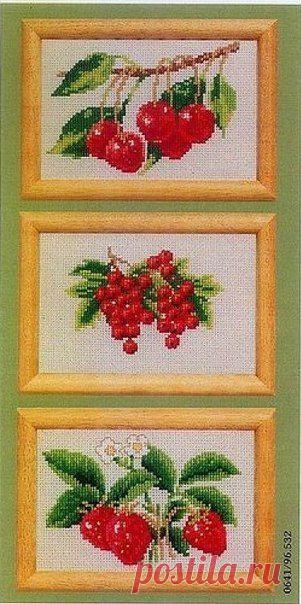 Вышивка "Спелые фрукты и ягоды"