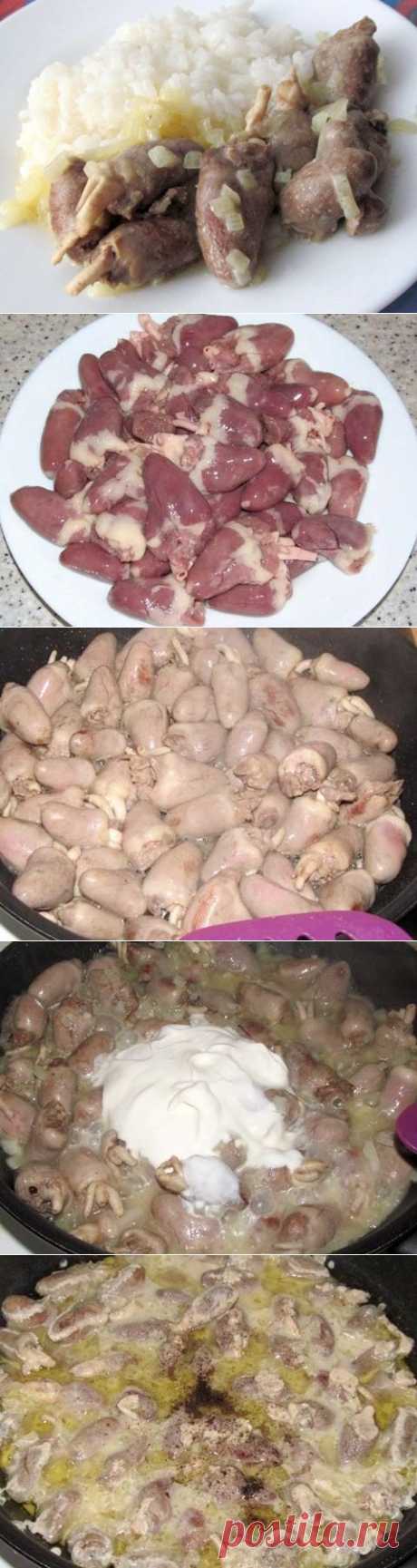 Куриные сердечки в сметане - Простые рецепты Овкусе.ру