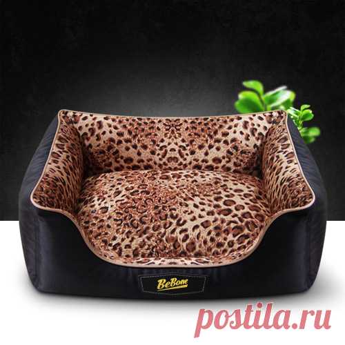 Зима теплая pet диван, может распускать и мыть собаку питомника, Классический leopard зерна купить на AliExpress