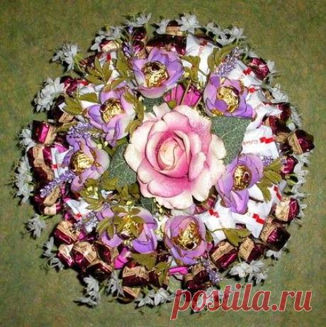 Букет из конфет. Букеты из конфет. Конфетные букеты. Руководство, фото