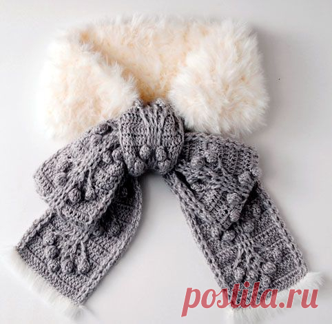 Воротник-шарф. Схема вязания крючком
