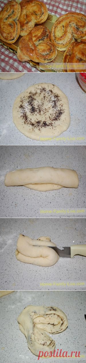 Плюшки с маком, красивой формы
