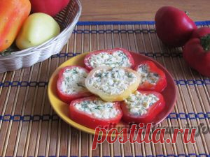 Болгарский перец, фаршированный сыром и чесноком — Едим и худеем