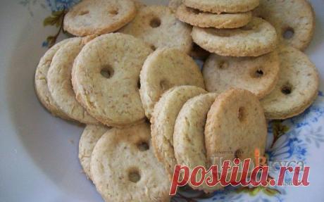 Печенье к чаю &quot;Пуговки&quot; из овсяных хлопьев.