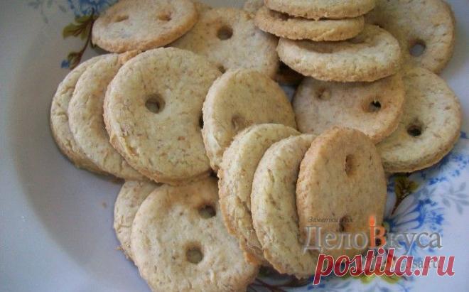 Печенье к чаю "Пуговки" из овсяных хлопьев.