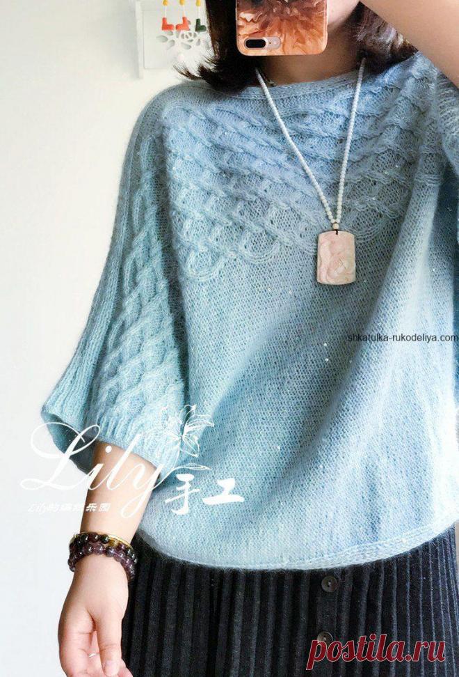 Свободная туника спицами с схемою. Женская туника с текстурным узором с выкройкой | Шкатулка рукоделия. Сайт для рукодельниц.