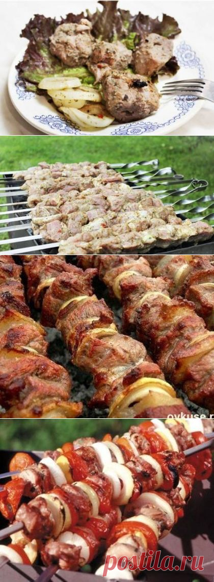 Шашлык из свинины с мятой и киви / Простые рецепты