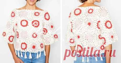 Granny Square Sweater Crochet Pattern - Ideal Me