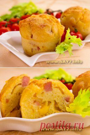 Маффины с сыром и ветчиной