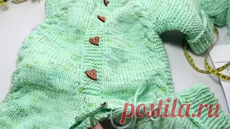Детский комбинезон спицами с ростком мастер класс