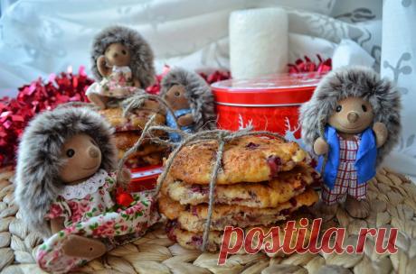 Творожное печенье с брусникой