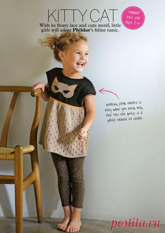 Вязание платья для девочек Cat