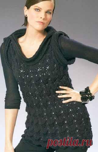Безрукавка с объемным ажурным узором