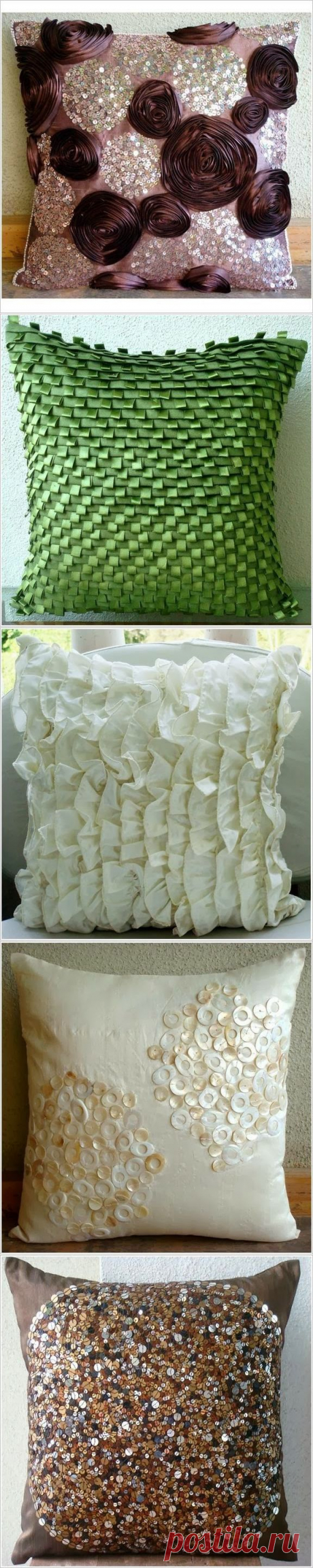 Декор подушек. Pillow, cushions decor ideas. ~ HandMadiya.com