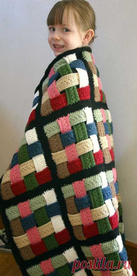 Basket weave afghan blanket crochet thick lap throw home decor red pi…