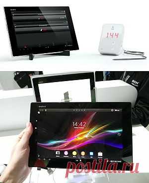 Кухонный планшет Sony Xperia Tablet Z. Он влагостоек и имеет несколько специальных приложений. Также в нем есть видеоролики. Есть специальная складная подставка. В комплекте с планшетом также поставляется цифровой термометр iGrill, предназначенный для измерения температуры приготавливаемого мяса.