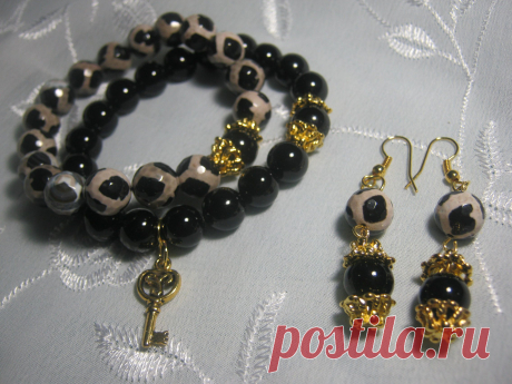 Агат "черный/черный-серый"