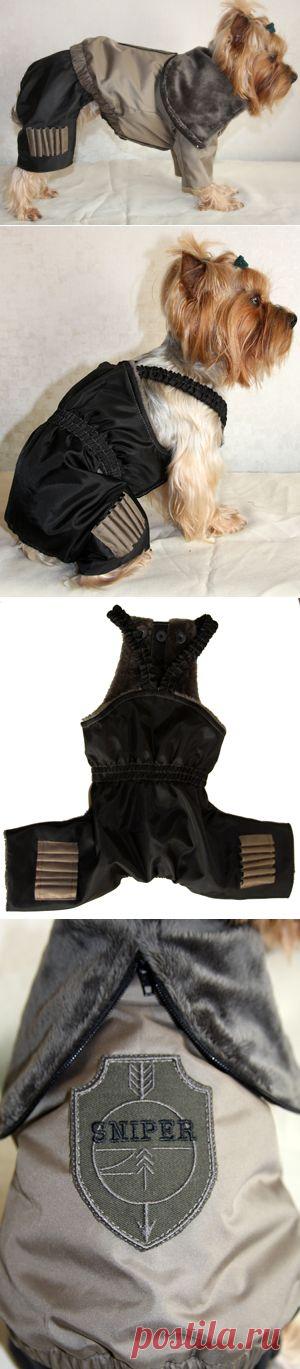 1-019 | Лыжный костюм "Снайпер" (хаки) - КОМБИНЕЗОНЫ ДЛЯ СОБАК - ОДЕЖДА ДЛЯ СОБАК - Crystaldog