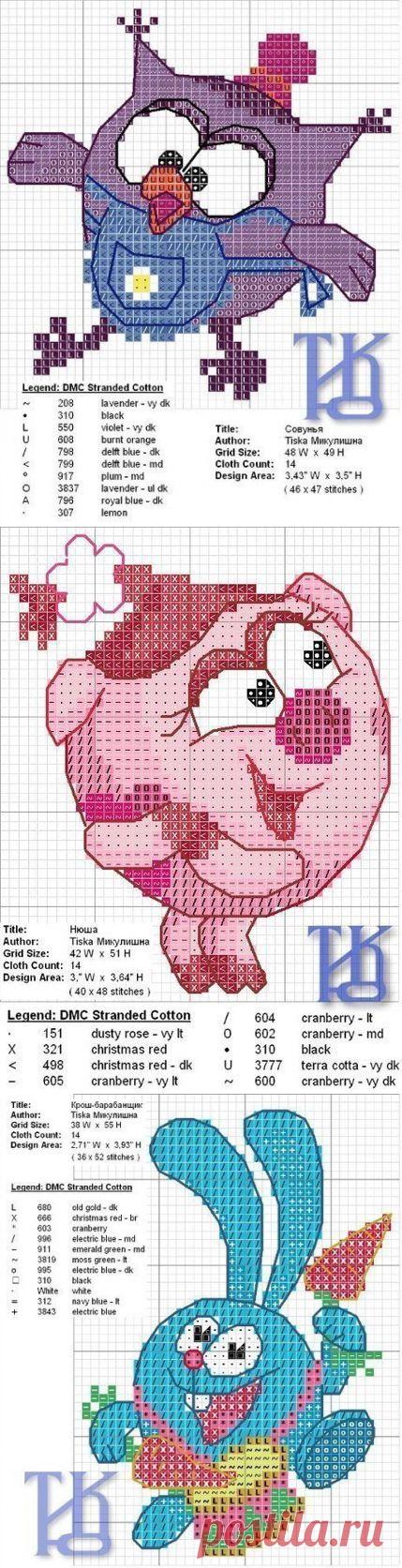Вышивка крестиком. Смешарики.