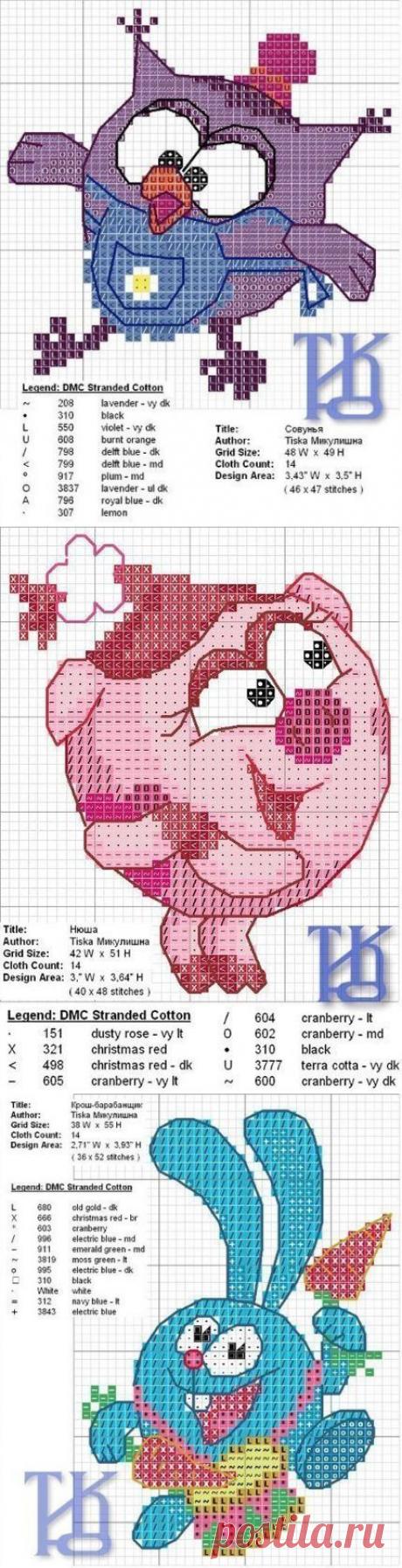 Вышивка крестиком. Смешарики.