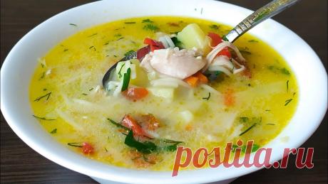 Как же ВКУСНО! Необычный СУП с интересной заправкой! КУРИНЫЙ СУП по-болгарски | ПИЛЕШКА СУПА вода – 1,5-2 лкурица – 300 гркартофель – 2 шт / 200 грлук – 1 шт / 50 грморковь – 1 шт / 50 грболгарский перец – 1 шт / 40 гррастительное масло – 3 ст.л.вермишель – 50 гр / горстьсоль – по вкусузелень – по вкусузаправка:кефир – 2-3 ст.л.мука – 2 ст.л.желток – 1 штсок лимона – 1 ст.л.