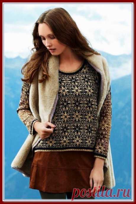 Жаккардовый джемпер с узором "Снежинки"