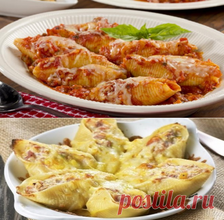 Фаршированные макароны-ракушки - рецепты с фаршем в духовке, мультиварке на сковороде, с начинкой и в сметанном соусе