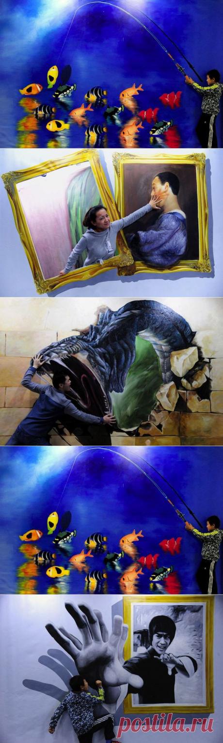 (+1) сообщ - Выставка интерактивных 3D-картин в Китае | Искусство
