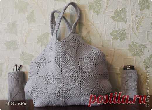 Вязание крючком - Сумка из квадратных мотивов-5 » Поиск мастер классов, поделок своими руками и рукоделия на SearchMasterclass.Net