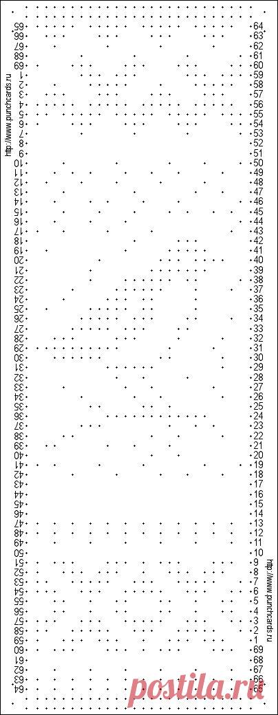 Просмотр рисунка перфокарты с раппортом 24 петли, пересчёт на две фонтуры, печать перфокарты