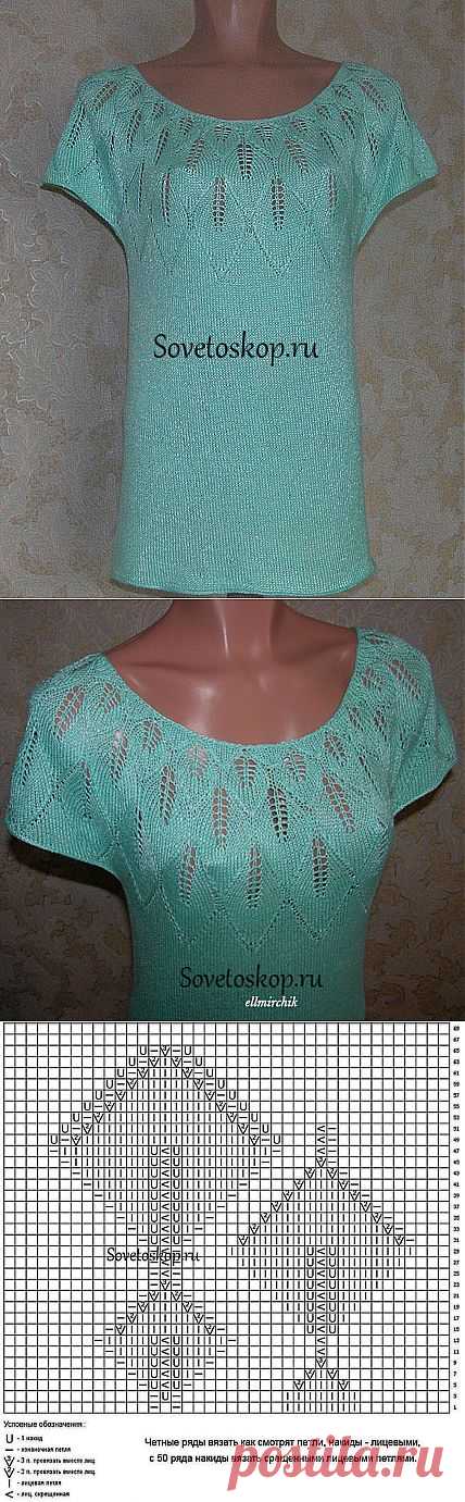 Вяжем. Кофточка с круглой кокеткой. Спицы | Домохозяйки