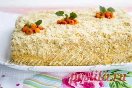 Торт из печенья без выпечки со сгущенкой и маслом