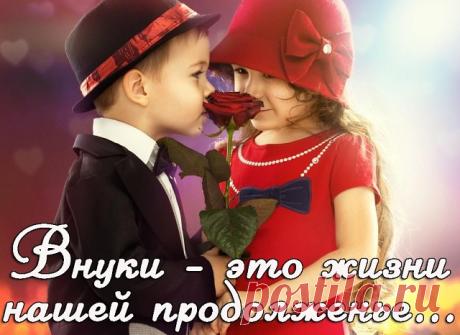 Дети - это сахар, а внуки - это мед!!! После рождения внуков начинается 
новое летоисчисление – от нуля, точнее – от их дня рождения.