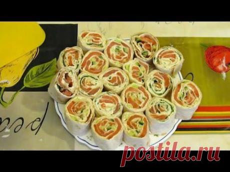 ▶ Рулеты из лаваша с сёмгой -- Вкусно и Просто - YouTube