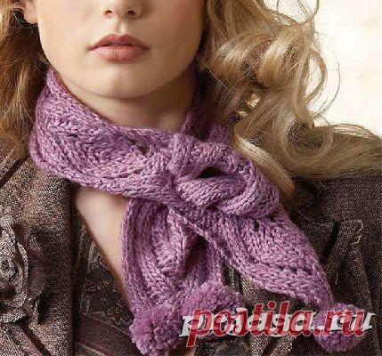 Оригинальный шарфик спицами