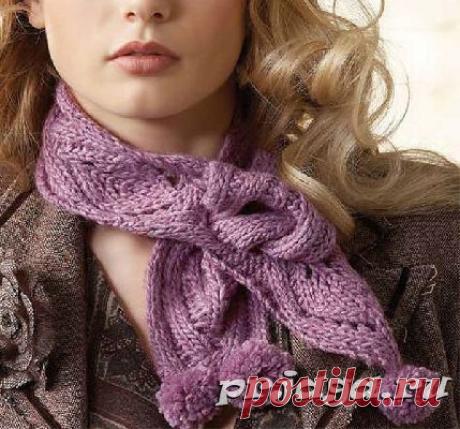 Оригинальный шарфик спицами