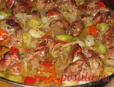 Куриная печень с вином, мёдом и яблоками - Кулинарный рецепт - Повар в доме